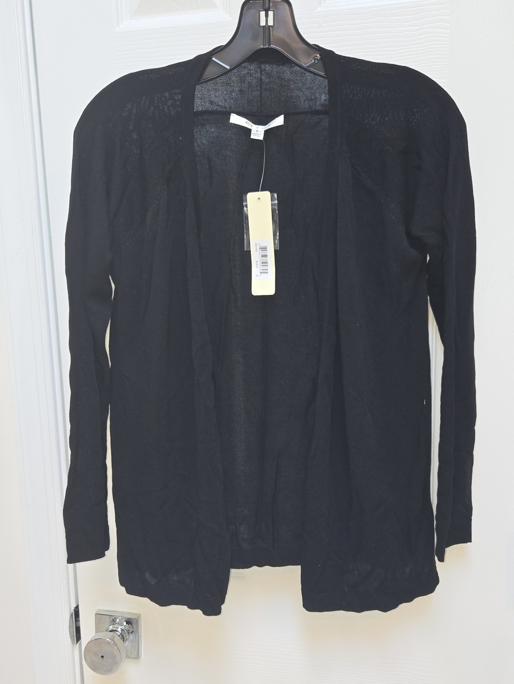 Cyrus Black Open-Front Lightweight Cardigan